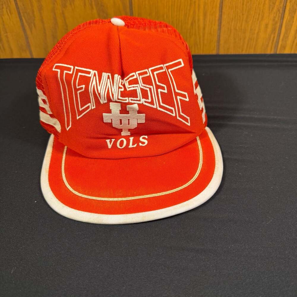 Vintage 1984 Tennessee Volunteers Three Stripe Mesh Trucker Hat Snapback